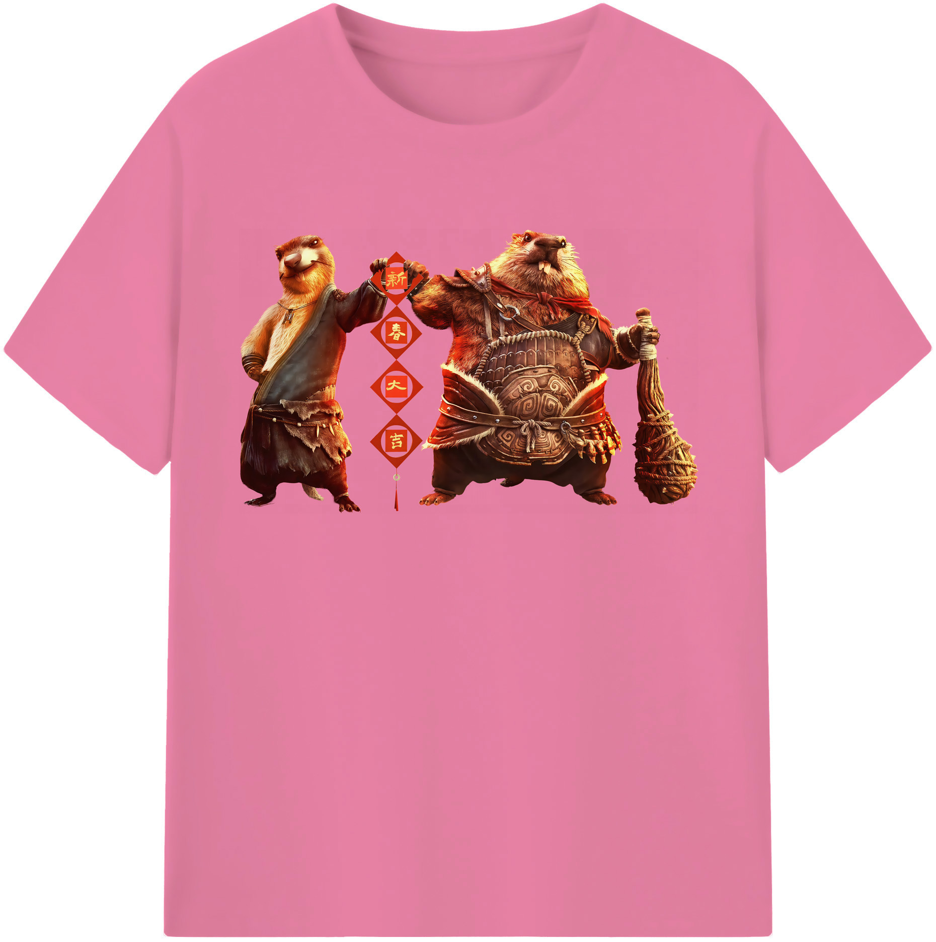 （画像用） Ne Zha 2 ナタ 魔童の大暴れ 綿100％半袖Tシャツ（フロントプリント）
